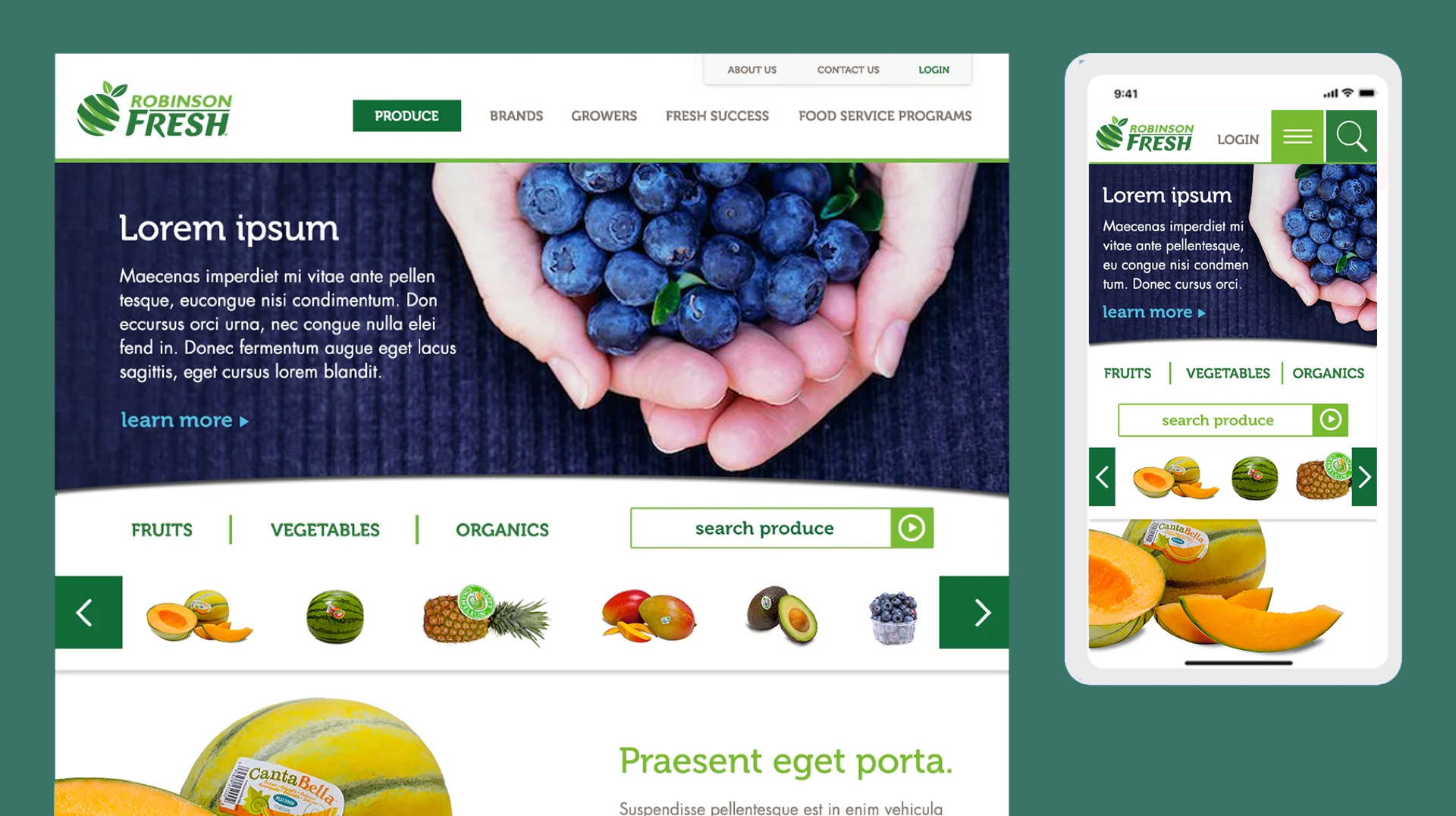 Robinson Fresh: Repsonsive Digital Rebrand