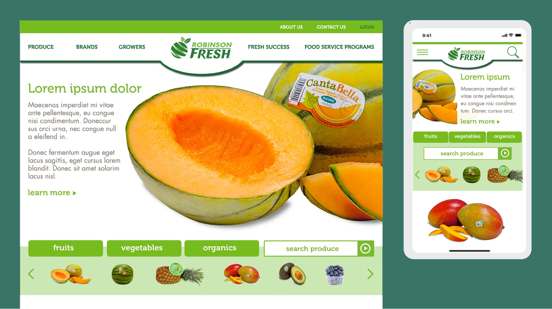 Robinson Fresh: Repsonsive Digital Rebrand